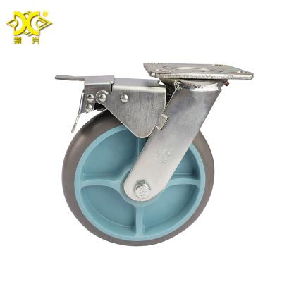 China Heavy Duty PIVOT 8inch Swivel With Brake Caster Skip Heavy Duty TPR Caster Wheel for sale