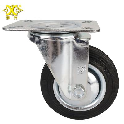 China PIVOT 4 Inch Swivel Industrial Black Rubber Caster Wheel en venta