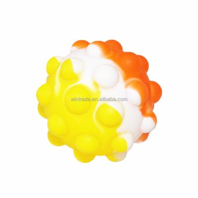 China Hot Sale Colorful Silicone Stress Relief Toys 3D Push Bubble Balls Kids Gift Worry Relief Jumping Squeeze Restless Person Hand Hook Toy Sensory Reliever for sale