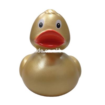 China Bath Toy Luxury Decoration Gift Custom Metal Copper Gold Logo Printed Golden Plastic Duck for sale