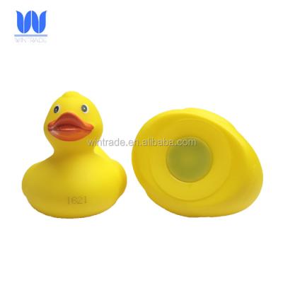 China Upright Yellow Rubber Duck Flow Race Bath Toy 10cm PVC Bath Toy For Club Event Carnival Gift for sale