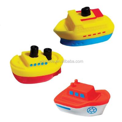 China Bath Toy Education Boat Bath Toy 3 Pack Rubber Toys Floating Color Changing Flashing Light In Water for sale