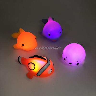 China Used for bath toy & Promotion Gifts LED Fish Sea Animal Baby Bath Toy Flashing Light Set for sale