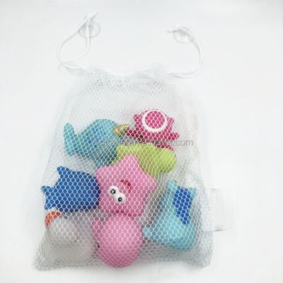 China Toy Squishy Squeeze Animals Babies Bath Toy Holder Storage Bags With 2 Suction Cup for sale