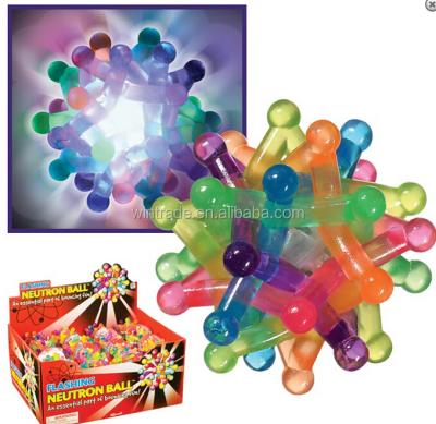 China Soft Toy LED Neutron Flashing Ball Lighted Colorful Knitted Ball for sale