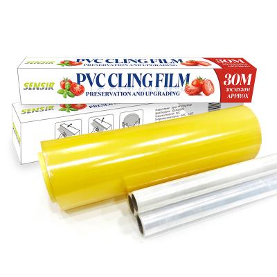 China Moisture Proof PVC Cling Film Jumbo Roll Household Stretch Film 300-1500m for sale