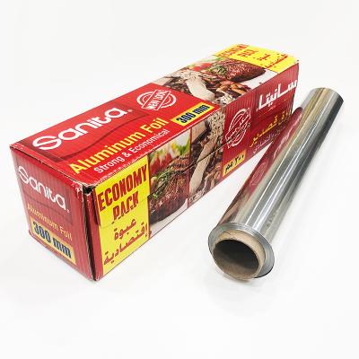 China Kitchen use new jumbo aluminum foil roll household use sanita economy package aluminum foil wrapping paper for sale