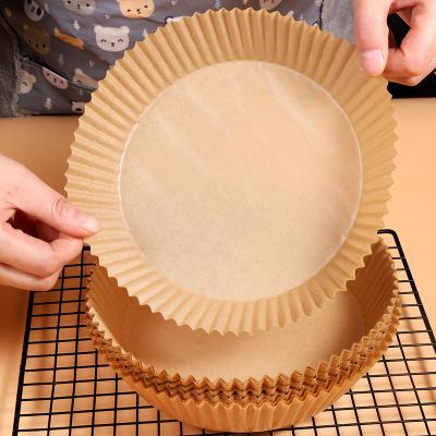 China Square Disposable Wholesale Round Shape With White Brown Color Disposable Air Fryer Parchment Paper Air Fryer Liner for sale