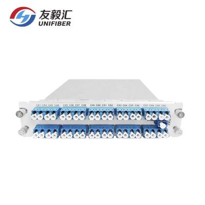 China Athermal module of A.W.G. WDM Network 100G DWDM 40 Channel, MUX/DEMUX Multiplexer With 1310nm MON Port for sale