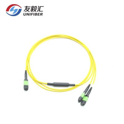 China Data Center 2x 12 Single Mode OS2 24 Fiber MPO (Female) To Fiber MPO Trunk Cable (Female) Patch Tie Polarity B 2M for sale