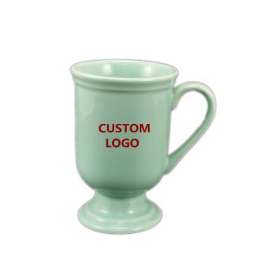 China Sustainable Custom 11 Oz Holiday Birthday Green Glazed Ceramic Gift Mug For Party Favor With Gift Box Customized for sale