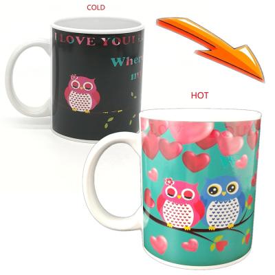 China Viable Custom Logo Design Heat Sensitive Mug For Valentines Day Love Gift for sale