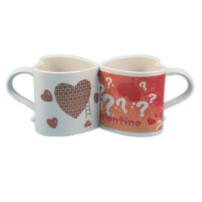 China Viable FAMA approved factory direct supply valentine heart shaped ceramic mug for sale