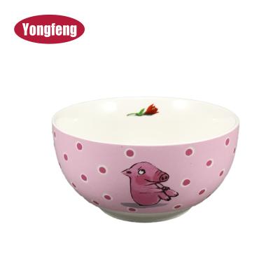 China Good Quality Viable Wholesale 5 Inch Pure White Ceramic Bowl With Full Print for sale