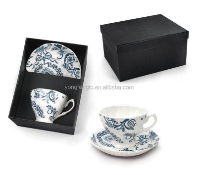 China Sustainable High Quality Super White Bone China Espresso Cups And Saucers for sale