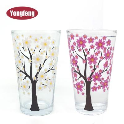 China China Manufacturer Sustainable Wholesale 16 Ounce Ice Color Changing Water Glass Cup Of Juice for sale