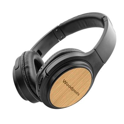 China Earphone OEM Mobile Over Ear Bluetooth 5.0 Earphones 2021 Wooden Bamboo Wireless Headset Gaming Online Price With Mic Wholesale for sale