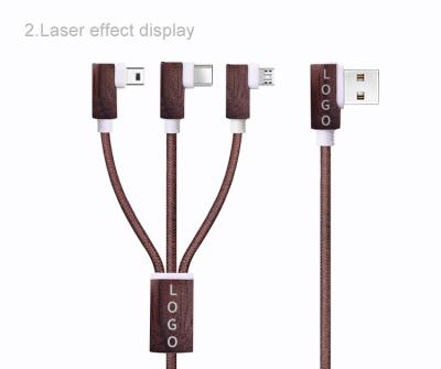 China MP3/MP4 Player Hemp Rope Braided 5V Usb Cable Wood Wire Usb Charging Magnetic Charging Fast 3A Cable for sale