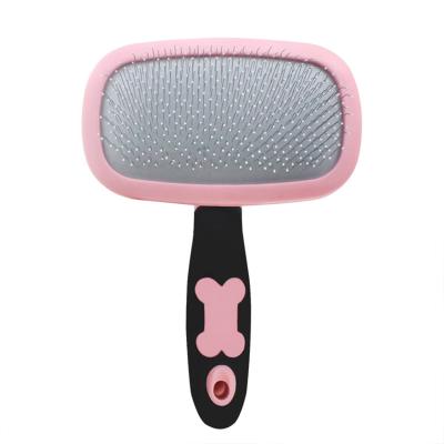 China Durable Stainless Steel Pink Blue Pet Comb Lightweight Pet Comb For Dog And Cat for sale