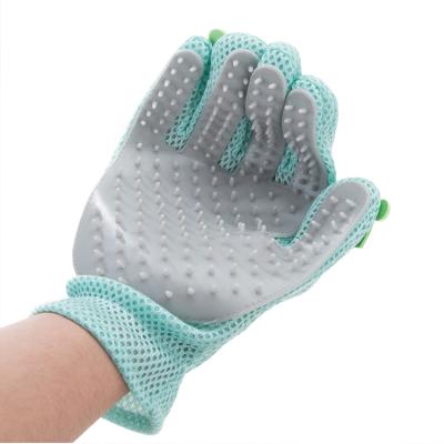 China Sustainable Pet Cleaning Custom Silicone Pet Hair Remover Gloves Pet Grooming Glove for sale