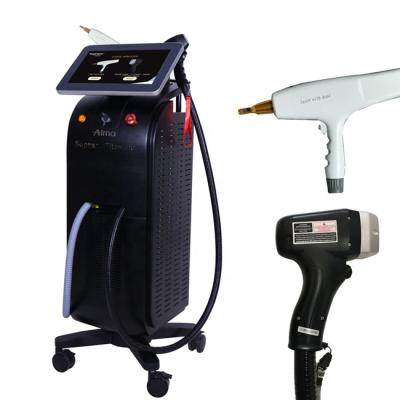 China Hair Removal 2 in 1 Professional Hair Removal Device Painless 808nm Diode Laser ND Yag Q Switch Tattoo Removal Machine for sale