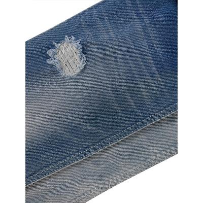 China Breathable Blue Stock Lot 240~330gsm Spandex Elastin Indigo Denim Fabric Single Color Korea for sale