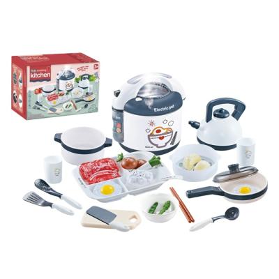 China Pretend Play Toy Set Amazon Hot Selling High Quality High Quality Induction Cooker Big Happy Baby 29 Pieces Kitchen Set Toys Cooking for sale