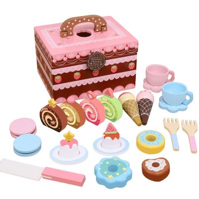 China Playing Amazon hit new item birthday cake kitchen diy wooden wooden toy set for kids for sale