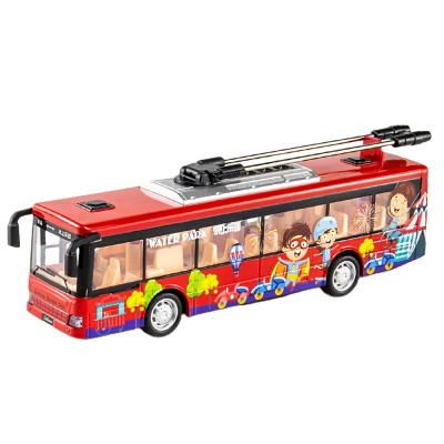 China High Quality Cute Diecast Toy Amazon Hit 1:50 Simulator Car Model Pull Back Alloy Car Bus Toy With Sound And Light for sale