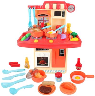 China Pretend Play Toy Set Hot Selling Plastic Press Water Kids Kitchen Toy Kids Kitchen Toys Set With Light Sound Effect for sale