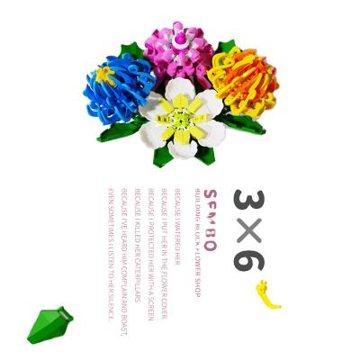 China DIY TOY hot sale building blocks popular educational building blocks flower toys for children for sale