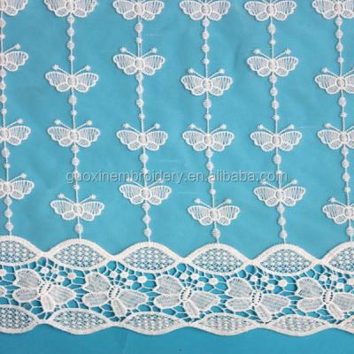 China Durable Beautiful Nylon&cotton 3D Butterfly Mesh Embroidery Lace Fabric For Garment for sale