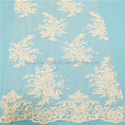 China Viable Wholesale Clothes Turkey Istanbul Lace Fabric Embroidery Lace Fabric With Beads for sale