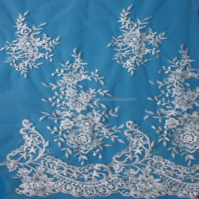 China 2018 viable wholesale Turkey Istanbul embroidery lace fabrics/french lace fabric nice quality for wedding dress wholesale for sale