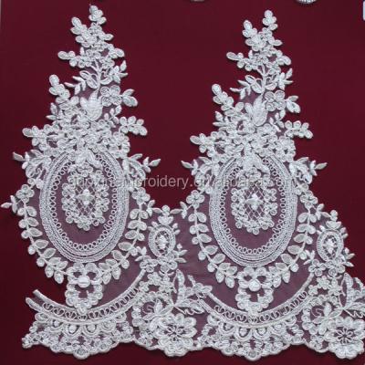 China 2015 Sustainable New Style Beaded Lace Trims / Water Dissolving Lace Trimming For Wedding Dress for sale