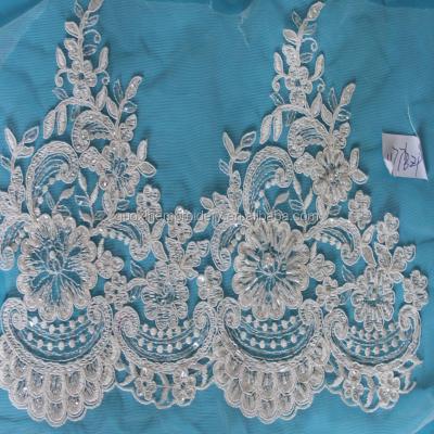 China 2018 Shrink-Resistant New Design Pearl Beaded Lace Trims For Bridal for sale