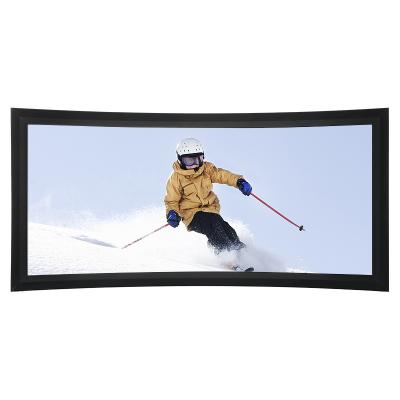 중국 100 inch Curved fixed frame Projector Screen for home cinema movie indoor projection screens 판매용