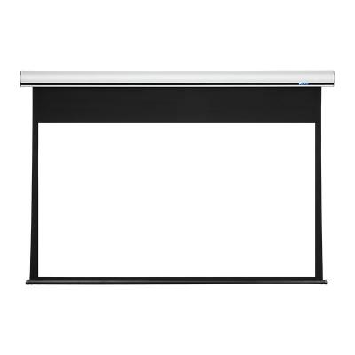 China 100 Inch 16:9 Hd 4k Remote Control Tubular Motor Electric Projection Screen With White Fiberglass Fabric H-EW100 for sale