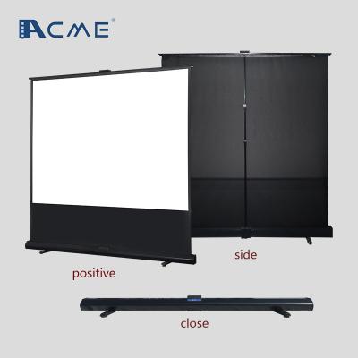 China 80-120 Inch 4:3 or 16:9 Ratio Matte White Projection Floor Stand Display Floor Rising Projector Screen For Commercial for sale