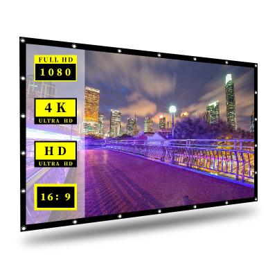 China Rear projector screen with waterproof function crease-free 120 Inch Portable foldable Non-crease White Projection Curtain for sale