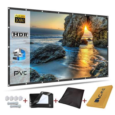 China 84 Inch Soft PVC Material 16:9 Ratio HD SCREEN Portable Projection Screen Home Theater Projector Screens for sale