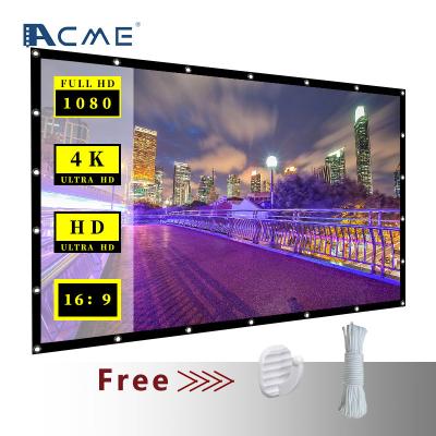 China ACME 200 inch Projector Screen Portable 16:9 HD Outdoor Indoor Projector Movies Screen Foldable Anti-Crease for Home Theater for sale