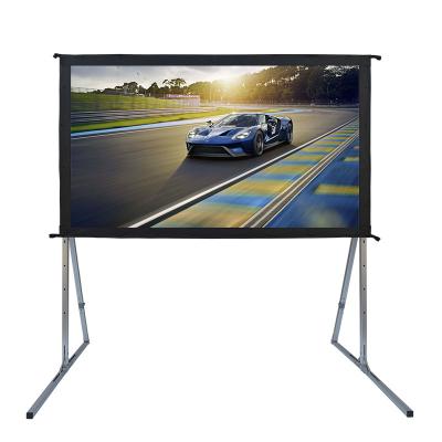 China 16:9 200 inch flexible fixed matte white simple outdoor fold projection screen for sale