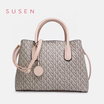 China Fashion SUSEN AOPIYA 2021 Large Capacity Tote Bag Pu Leather Bag Women's Elegant Female Handbag for sale