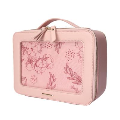 China Wholesale Fashion Travel Makeup Bag Waterproof Large Detachable Cosmetic Bag Zipper Makeup Case For Women for sale