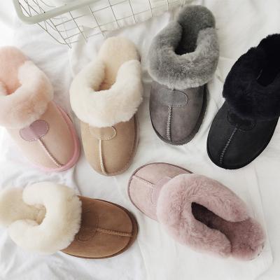 China Fashion trend new arrival autumn winter sheepskin slippers shoes 100% wool winter slippers for women for sale