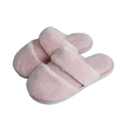 China Winter Women's Open Toe Mule Fluffy House Slide Slippers Faux Fur Slider Slippers Vegan Fashion Trend Women's Slippers for sale