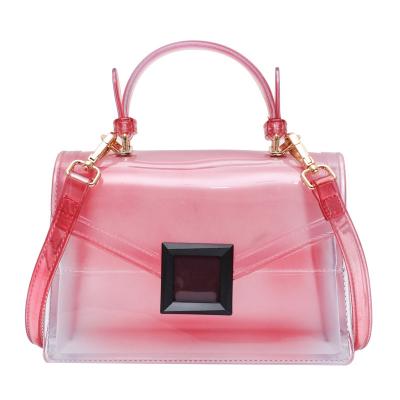 China Madame Fashion Transparent Pvc Shoulder Jelly Clear Purses Women Handbags for sale