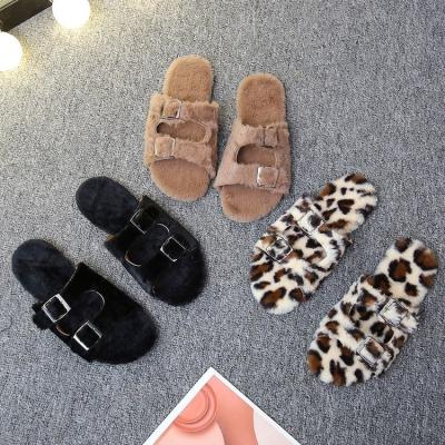 China The Fashion Trend New Hot Sale Slides For Women CC Fur Slides Real Fur Slides Fox Fur Slippers for sale