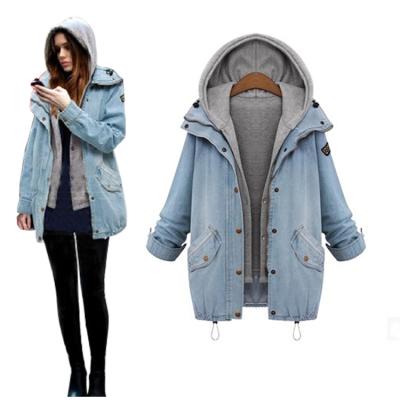 China Manufacturer Supplier Anti-Shrink Funky Jackets Women Loose Denim Coat With Pockets for sale